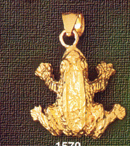Dazzlers Jewelry Frog Pendant Necklace Charm Bracelet in Yellow, White or Rose Gold 1570, MPN: DZ-1…