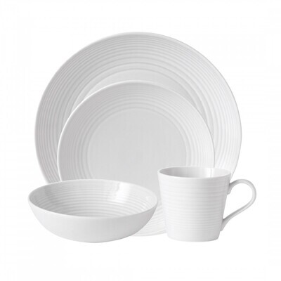 Royal Doulton Maze White 4 Piece Place Setting, MPN: GRMZWH24522, 652383712560