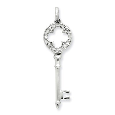Cubic Zirconia Key Pendant Sterling Silver QP1544, MPN: QP1544, 191101279799