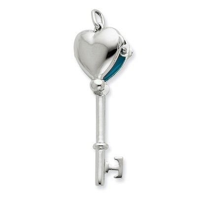 Locket Key Pendant Sterling Silver QP1578, MPN: QP1578, 191101279898