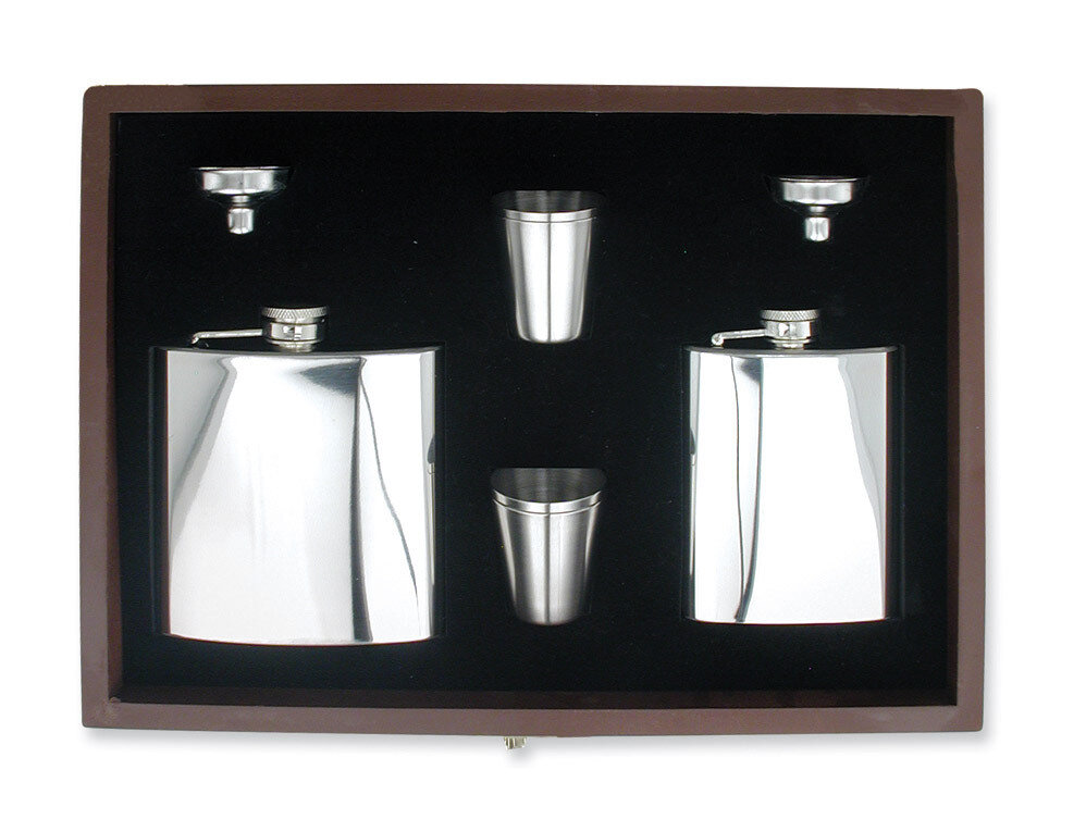 Polished Two Flasks Gift Set Stainless Steel GP2793