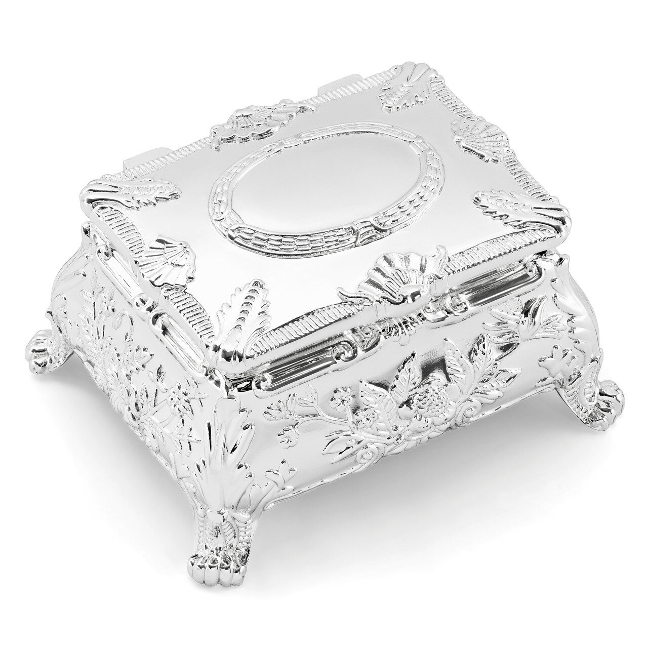 Floral Jewelry Box Silver-plated GP3661