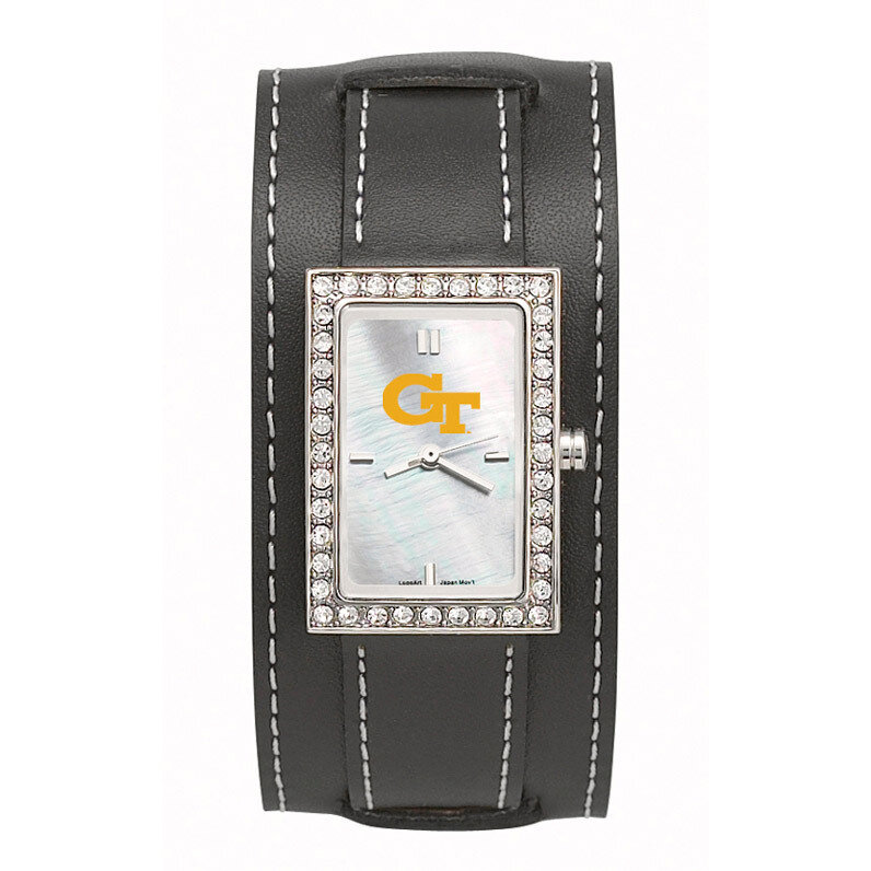 Georgia Tech Gt Starlette Wide Black Lea Watch GT121