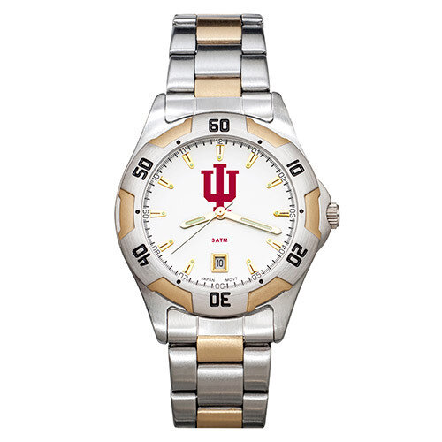 Indiana University All-Pro Men's Two-Tone Watch with Bracelet IU153