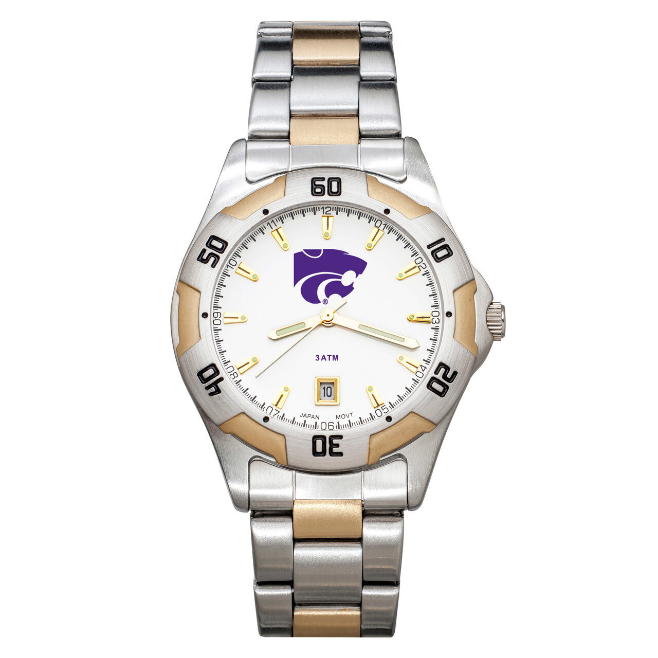 Kansas State University All-Pro Men&#39;s Two-Tone Watch with Bracelet KSU153