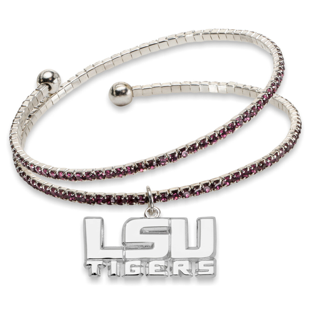 Louisiana State University Amped Logo Crystal Bracelet LSU077BR-CR