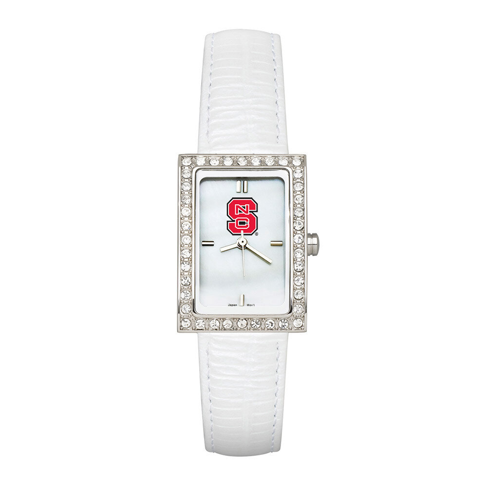 North Carolina State Ladies Allure Watch White Leather Strap NCS132