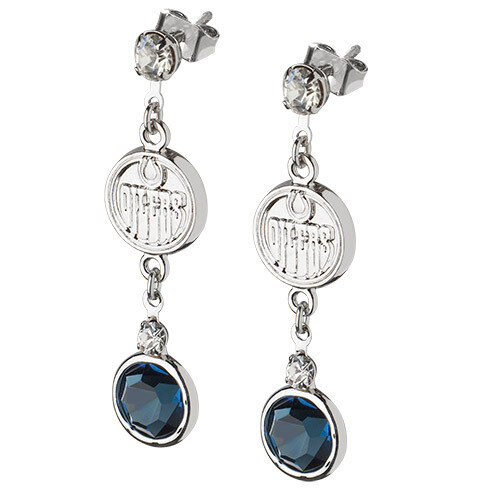 Edmonton Oilers Crystal Logo Earrings OIL065ER-CR