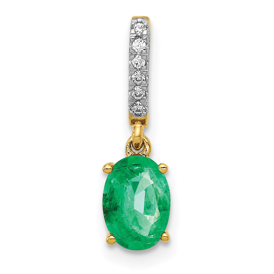 Diamond and Emerald Pendant 14k Gold PM5253-EM-003-YA