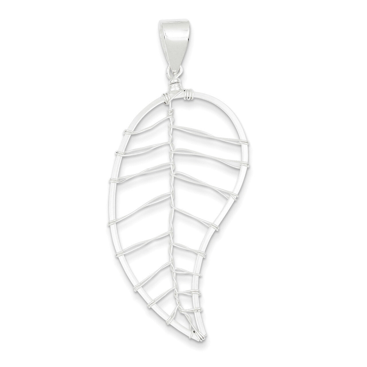 Polished Leaf Pendant Sterling Silver QC6623