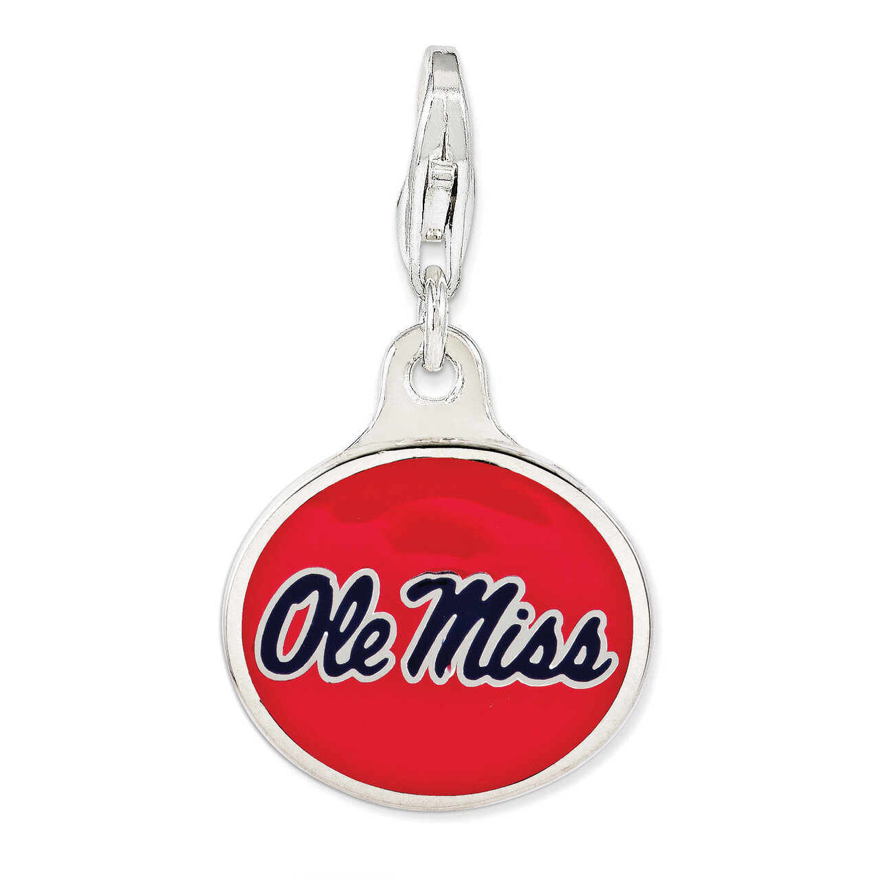 Enamel University of Mississippi with Lobster Clasp Charm Sterling Silver QCC1120
