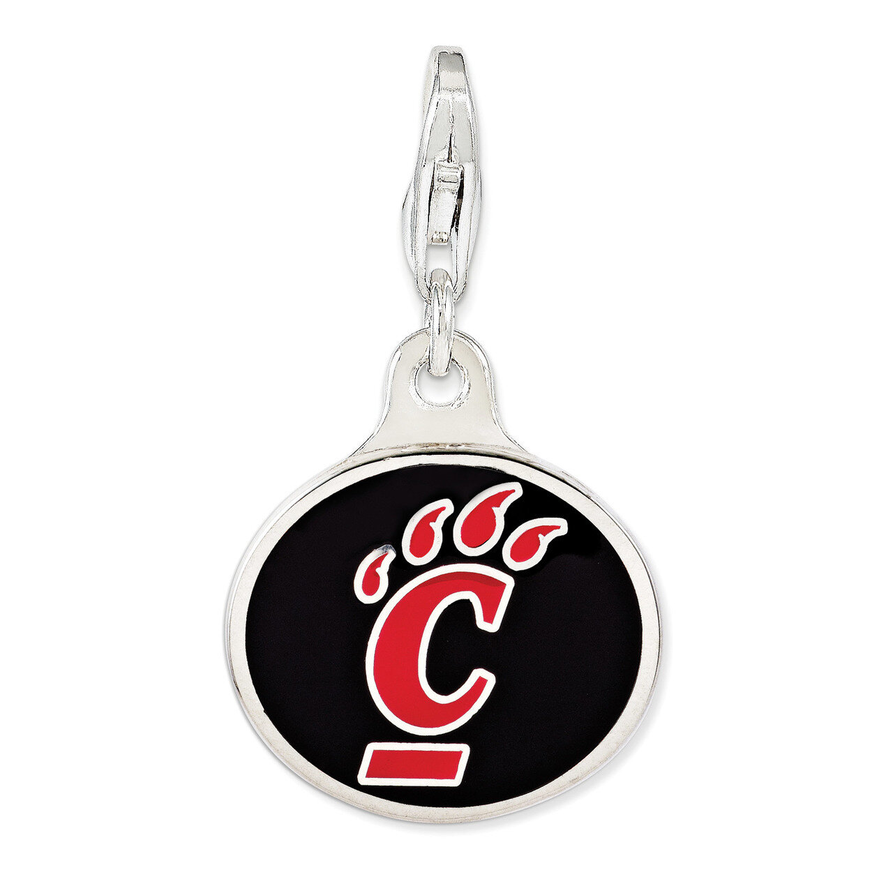 Enamel University of Cincinnati with Lobster Clasp Charm Sterling Silver QCC1125