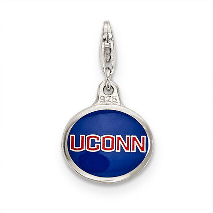 Enamel University of Connecticut with Lobster Clasp Charm Sterling Silver QCC1126