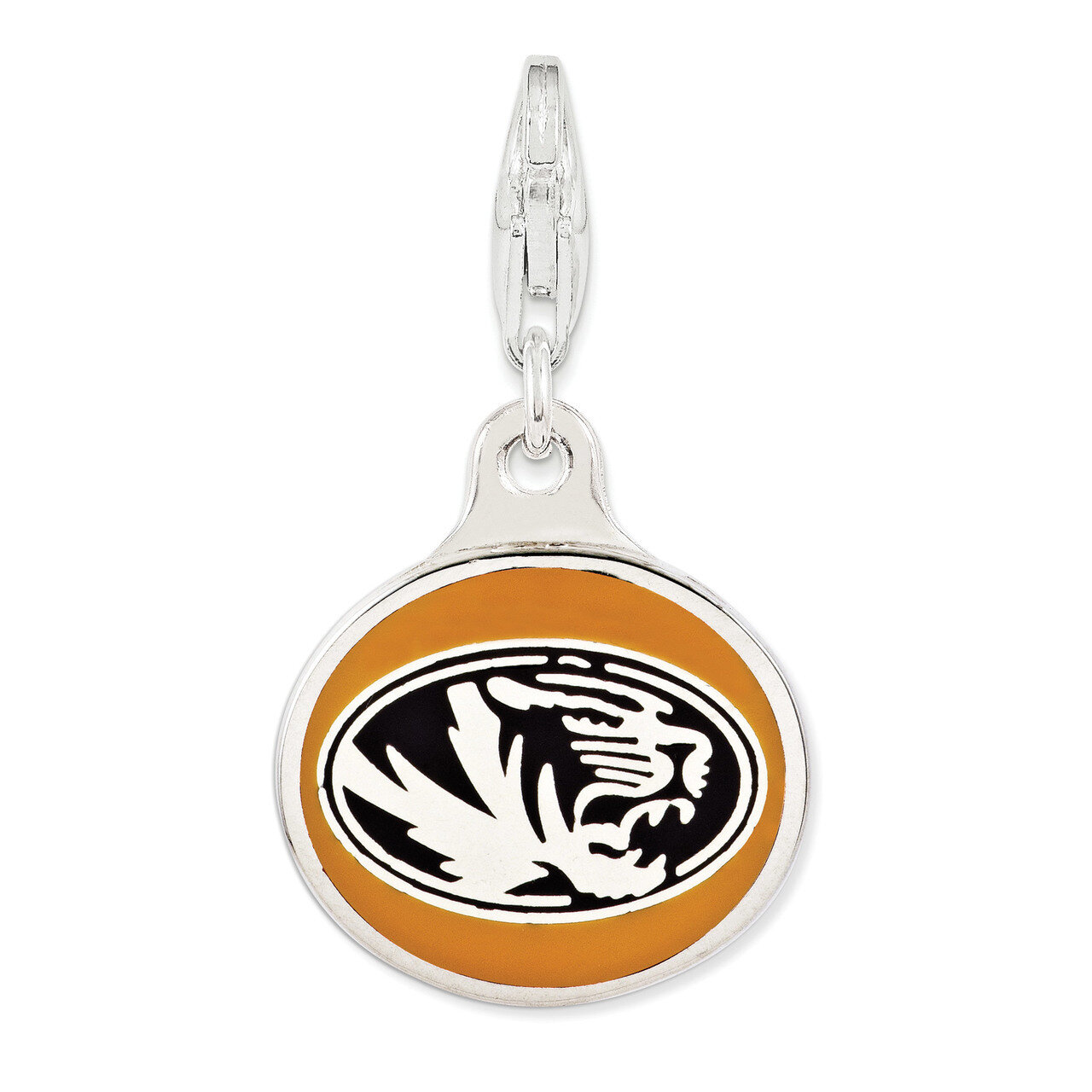 Enamel University of Missouri with Lobster Clasp Charm Sterling Silver QCC1135