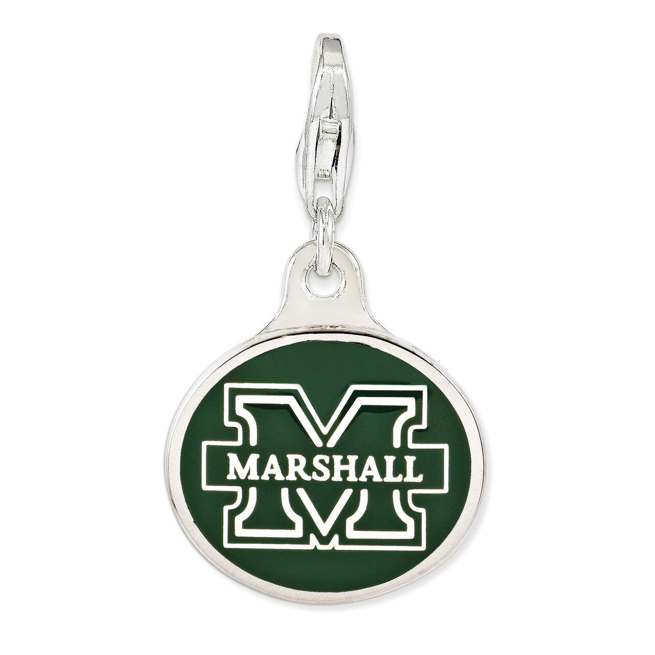 Enamel Marshall University with Lobster Clasp Charm Sterling Silver QCC1137