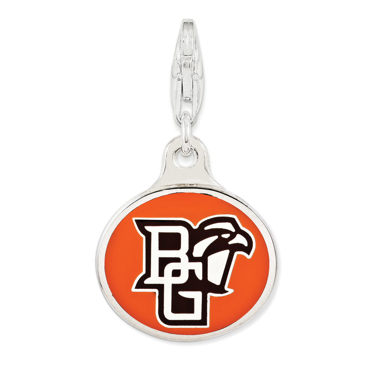 Enamel Bowling Green University with Lobster Clasp Charm Sterling Silver QCC1139