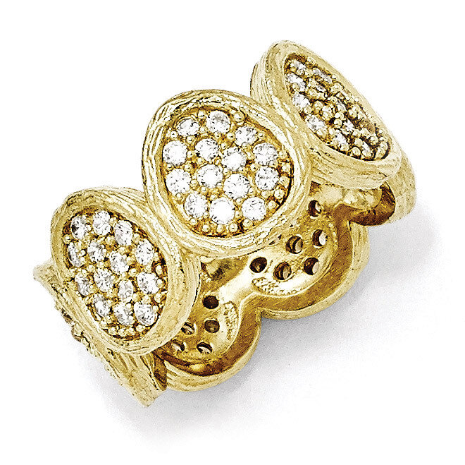 Gold-Plated Cz Ring Sterling Silver QCM1057-8