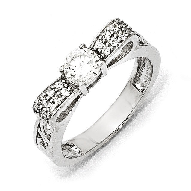 Cz Bow Ring Sterling Silver QCM893-8