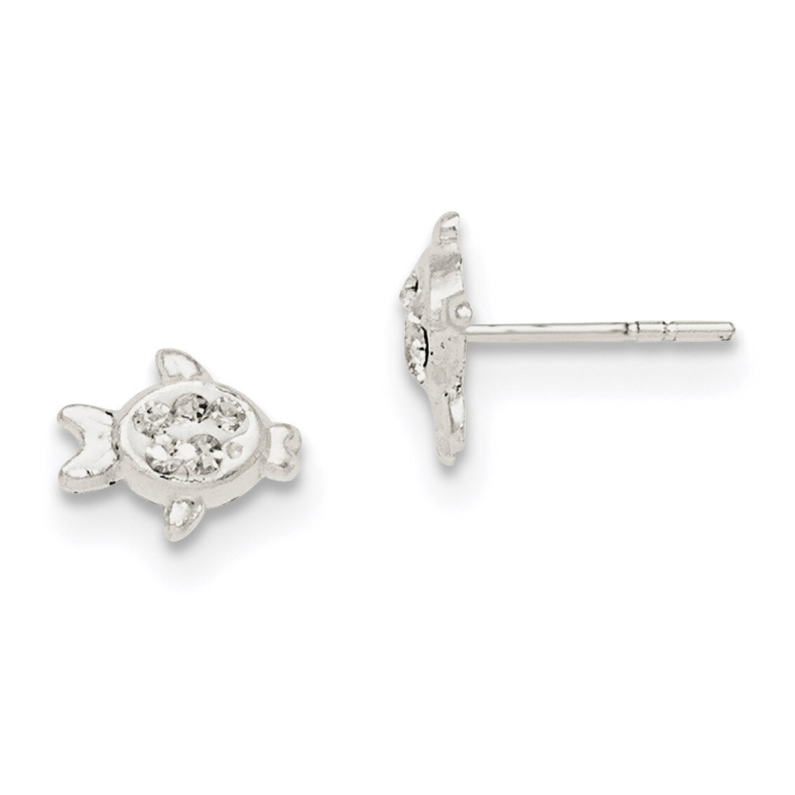 Madi K Stellux Crystal Fish Post Earrings Sterling Silver QGK154