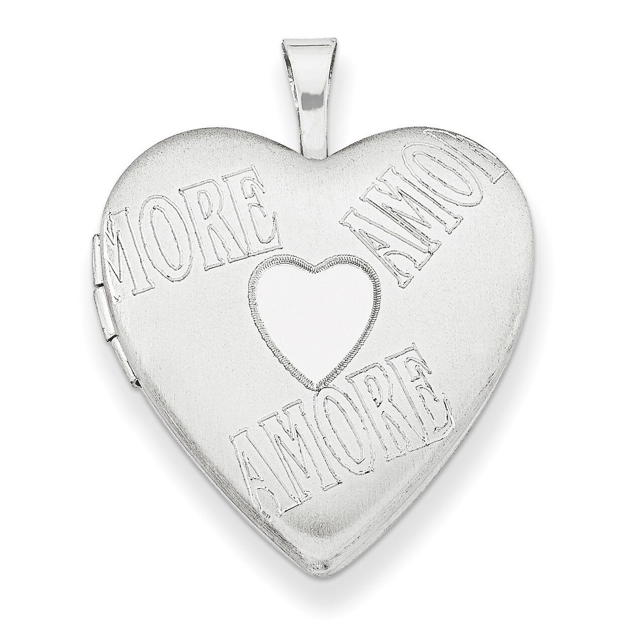 20mm With Amore Heart Locket Sterling Silver QLS231-18