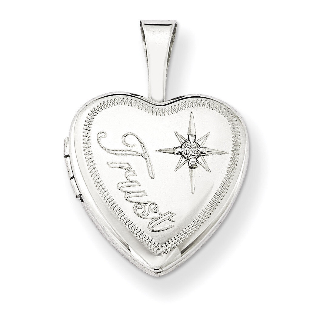 Diamond Trust 12mm Heart Locket Sterling Silver QLS554