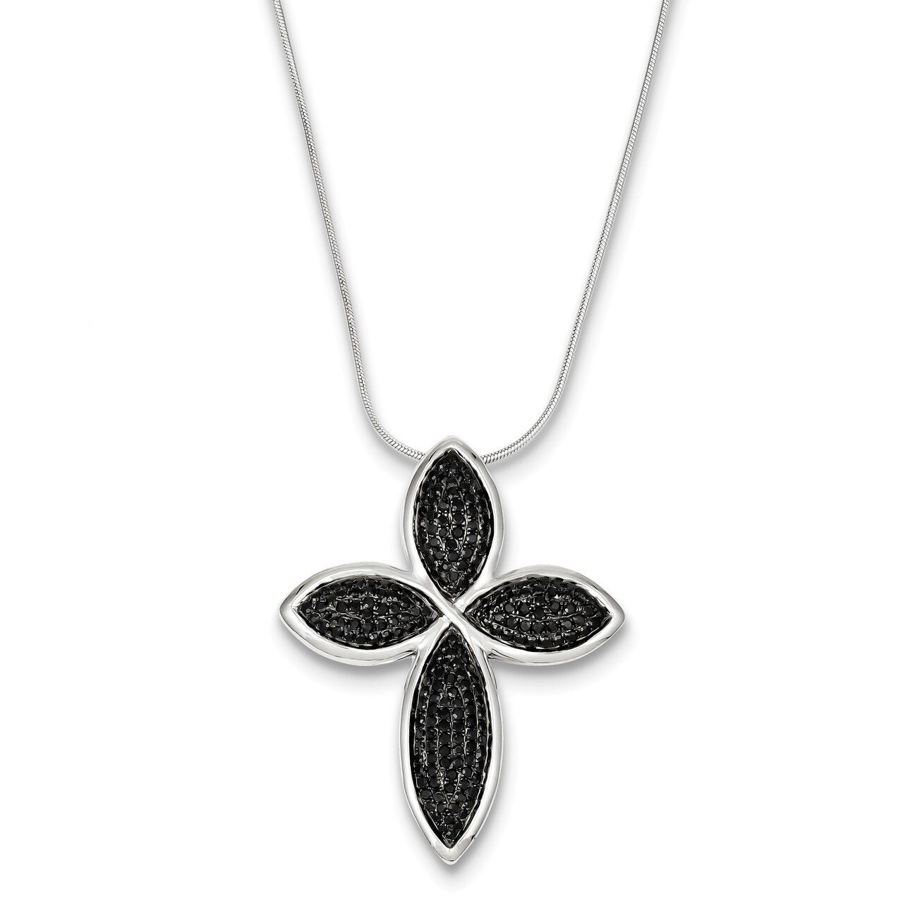 Cz Cross Necklace Sterling Silver QMP461-18