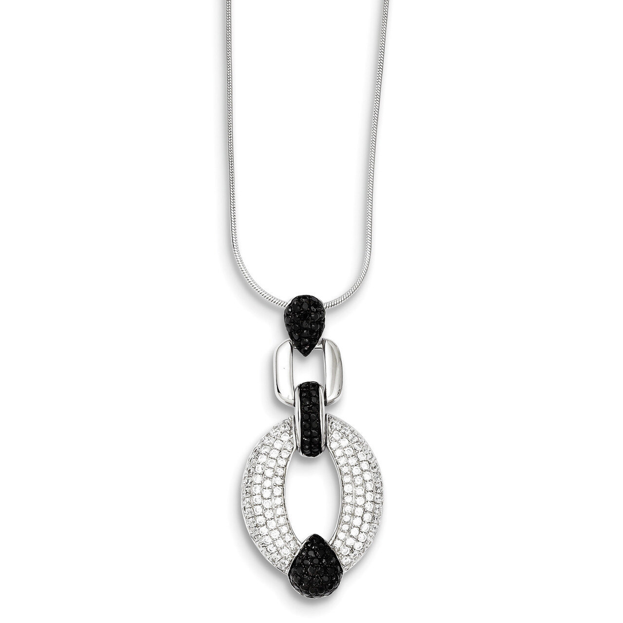 Cz Necklace Sterling Silver QMP513-18