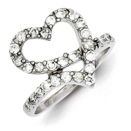 Cz Open Heart Ring Sterling Silver QR2101-6
