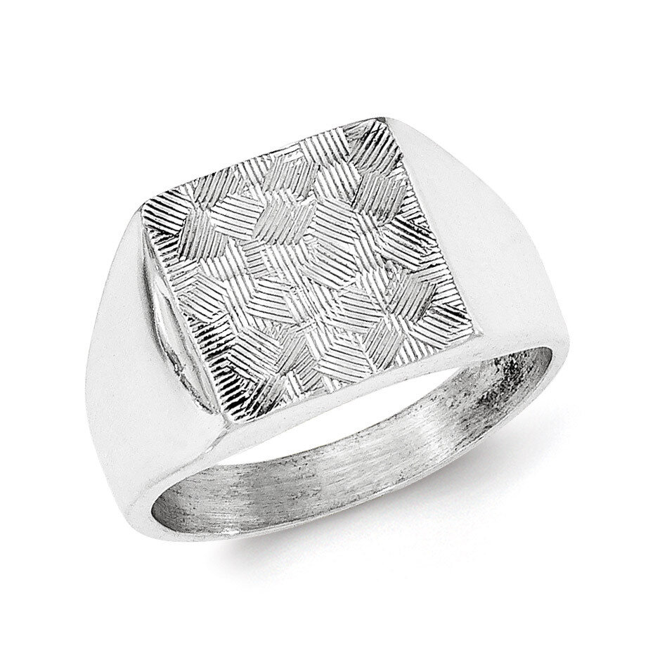 Polished Textured Ring Sterling Silver QR6358-10