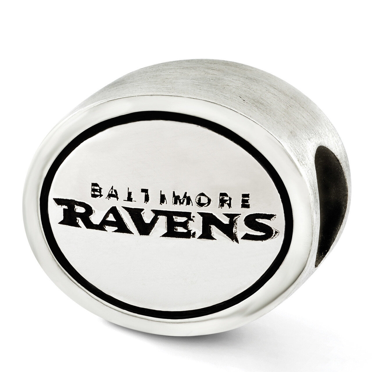 Baltimore Ravens NFL Bead Sterling Silver Antiqued QRS3236