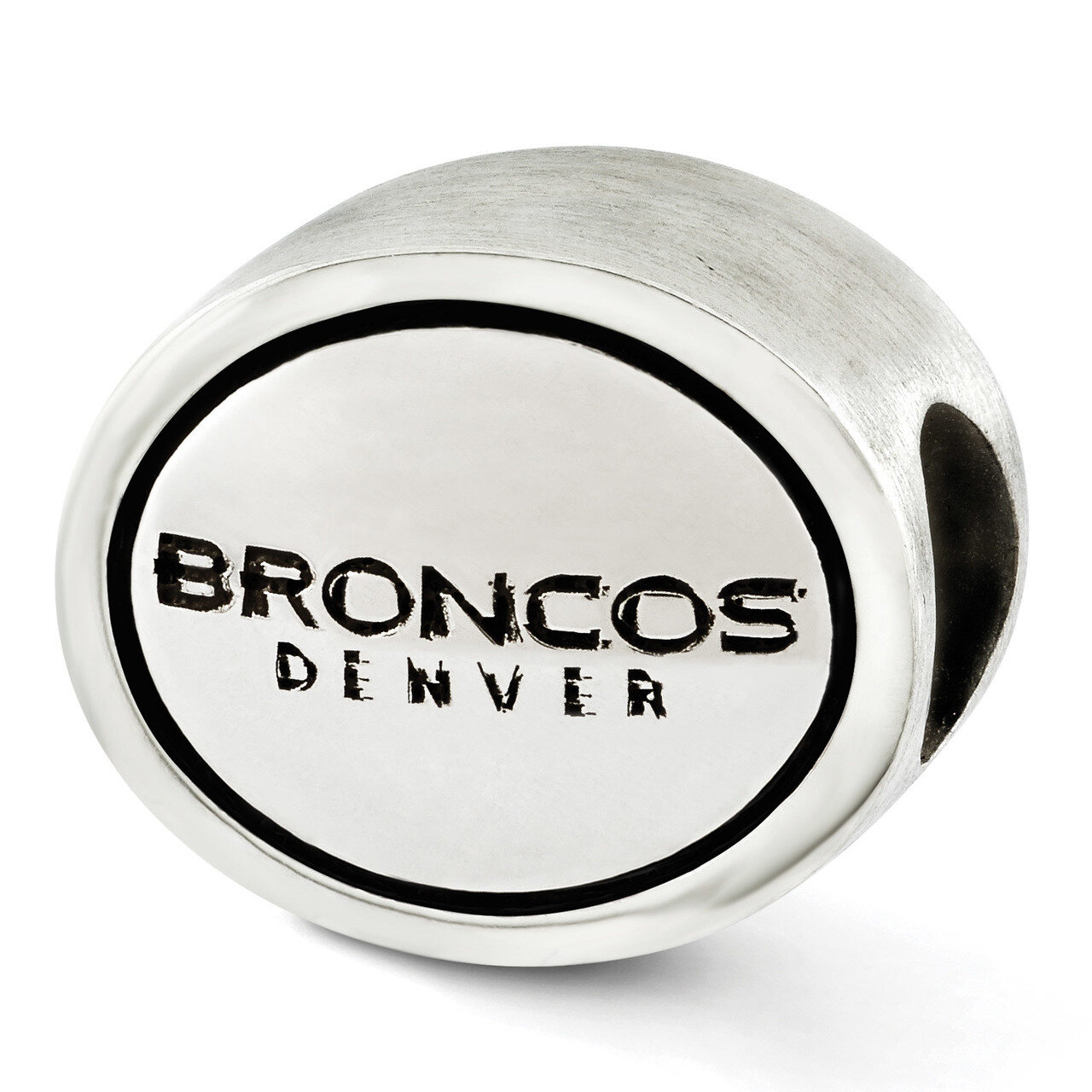 Denver Broncos NFL Bead Sterling Silver Antiqued QRS3243