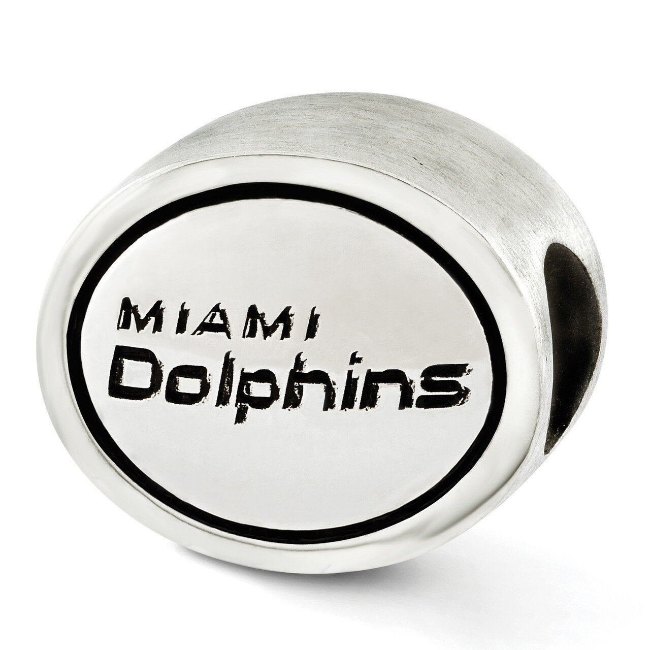 Miami Dolphins NFL Bead Sterling Silver Antiqued QRS3250
