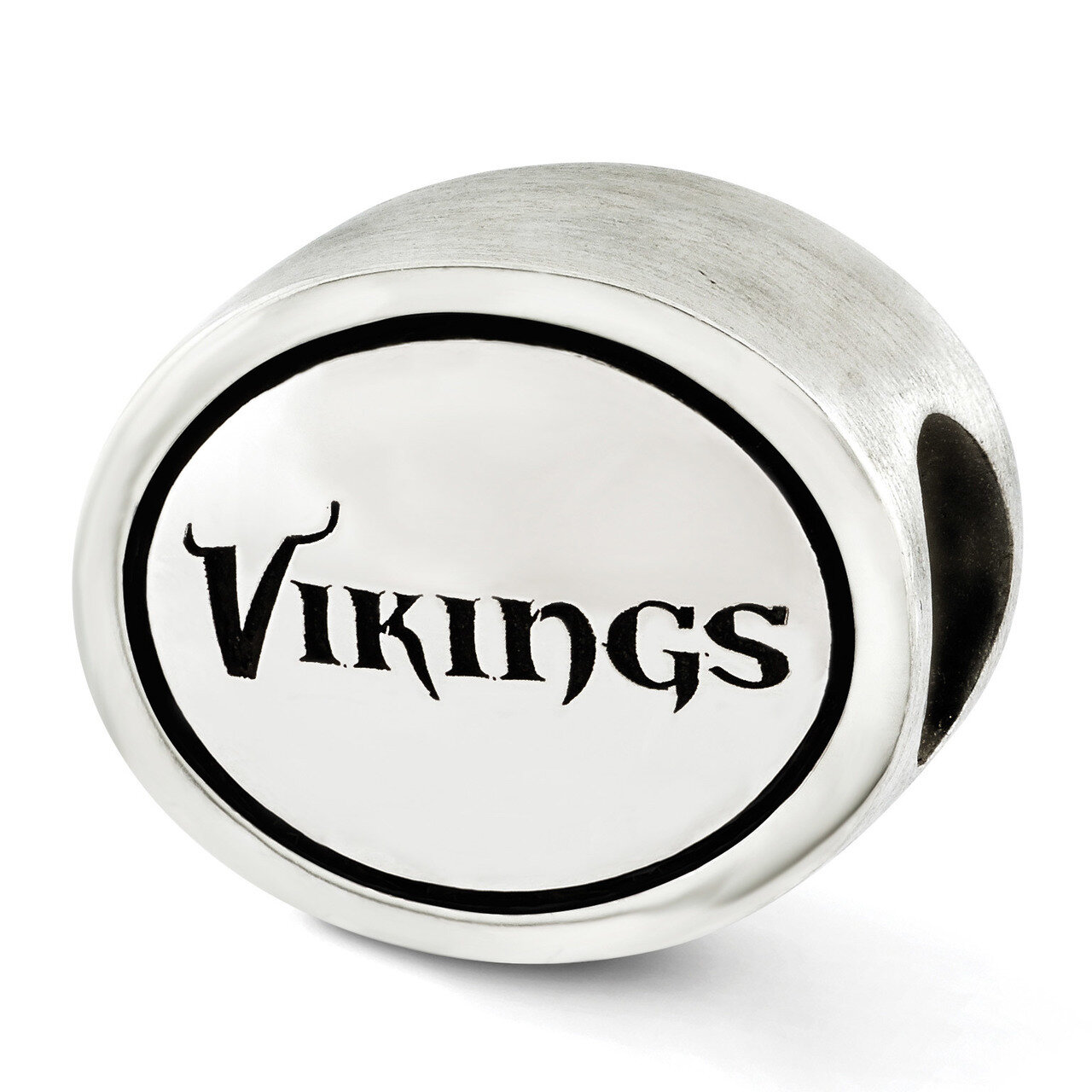 Minnesota Vikings NFL Bead Sterling Silver Antiqued QRS3251