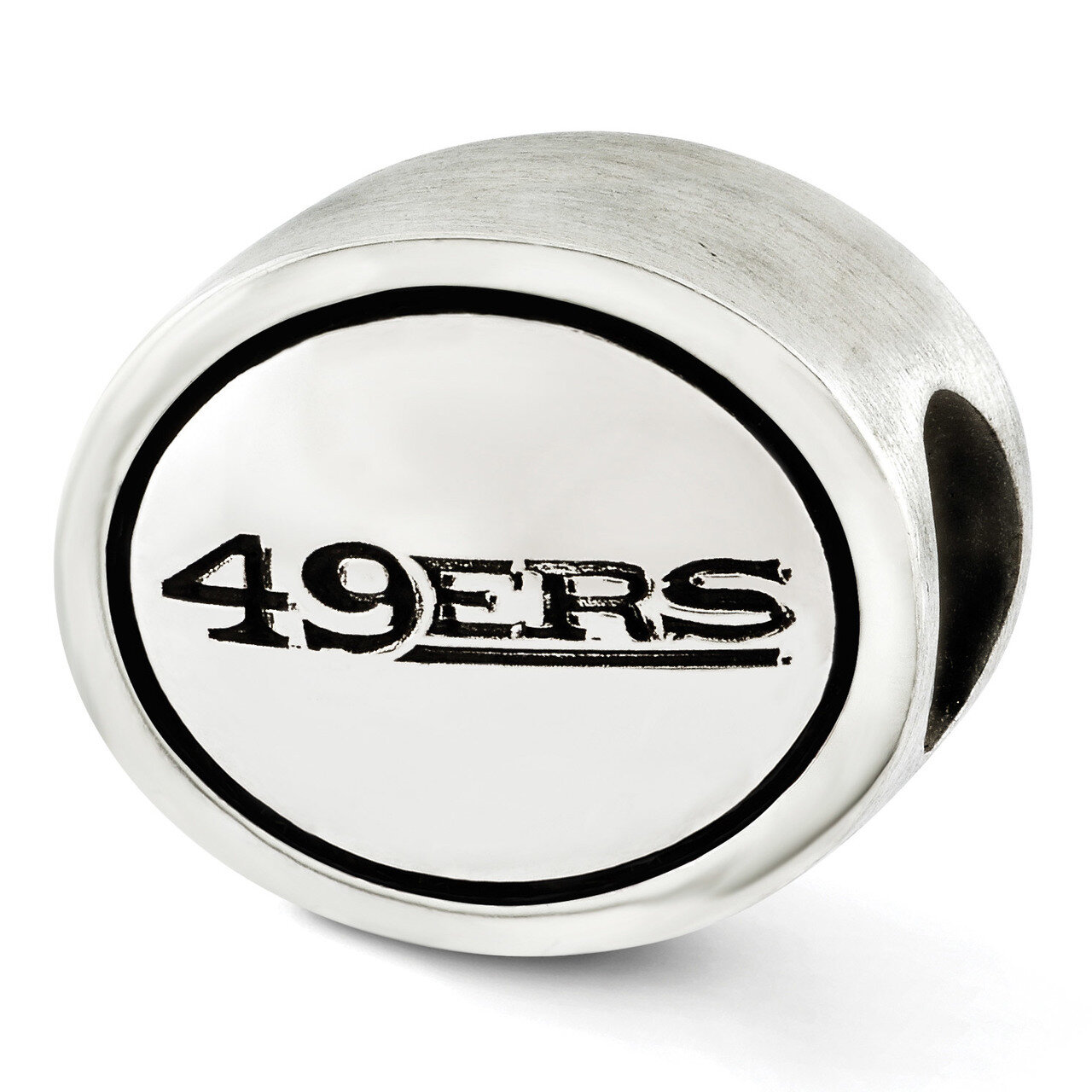 San Francisco 49Ers NFL Bead Sterling Silver Antiqued QRS3260