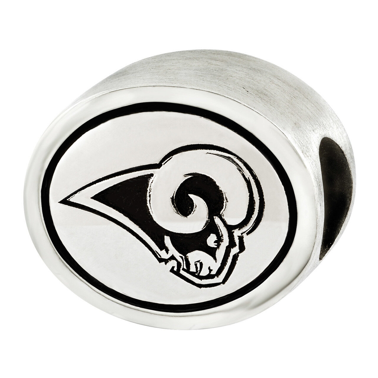 Antiqued Los Angeles Rams NFL Bead Sterling Silver QRS3921