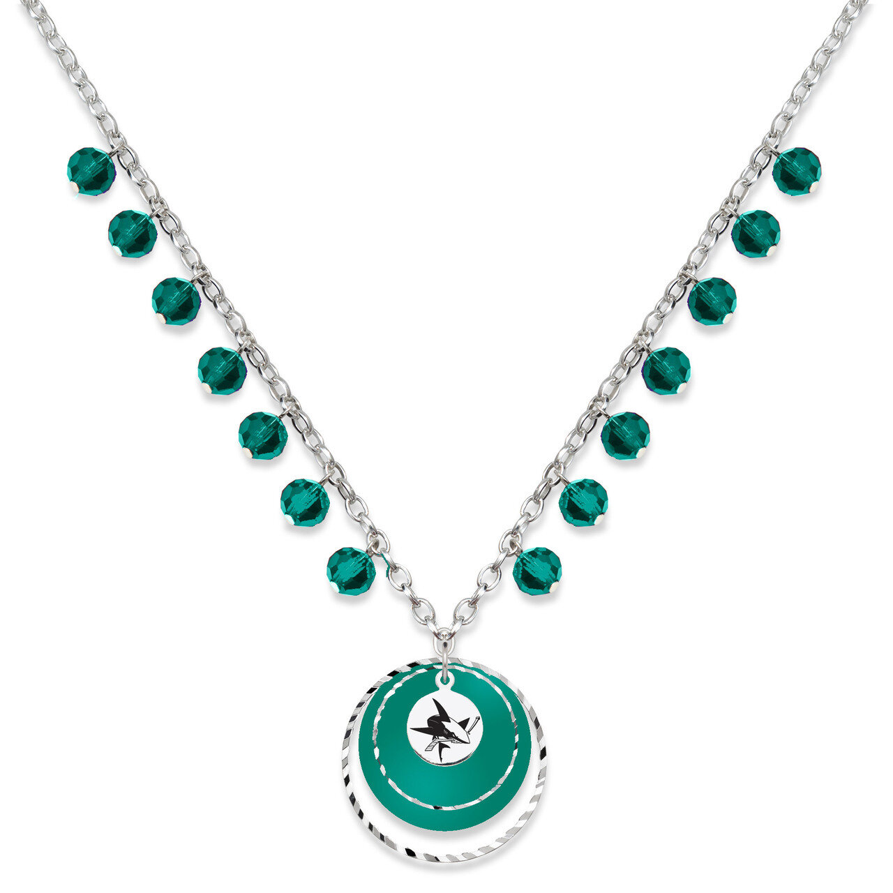 San Jose Sharks Game Day Necklace SHA068N-CR