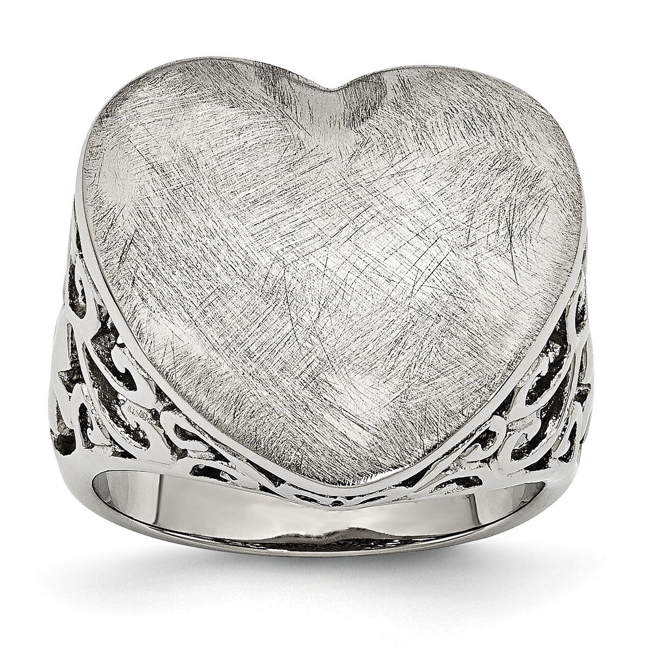 Matte Heart Size 7 Ring Stainless Steel SR230-7
