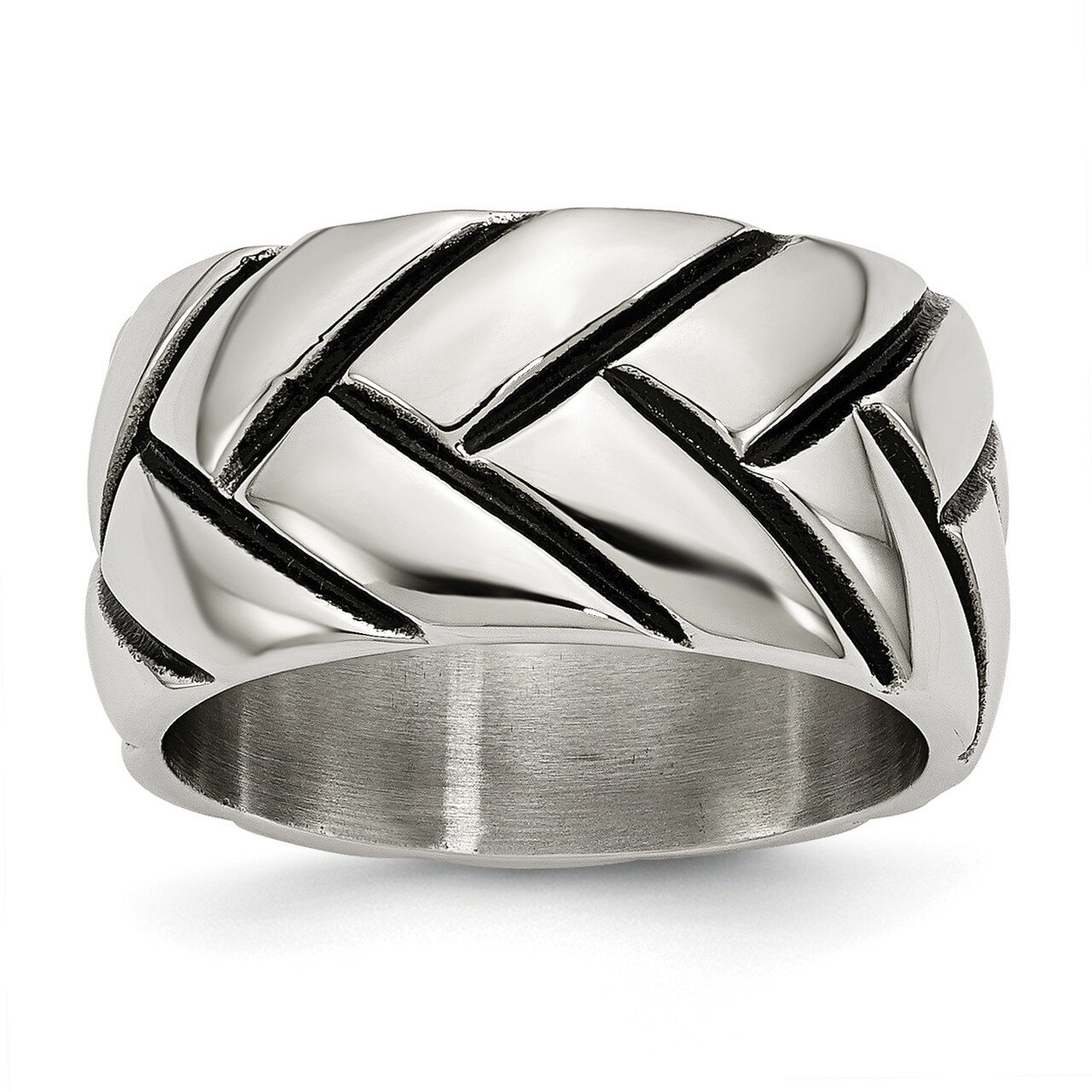 Polished Braided Design Ring Stainless Steel SR287-10