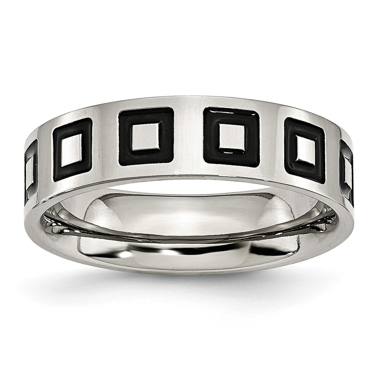 Enameled Flat 6mm Polished Band Stainless Steel SR3-10.5