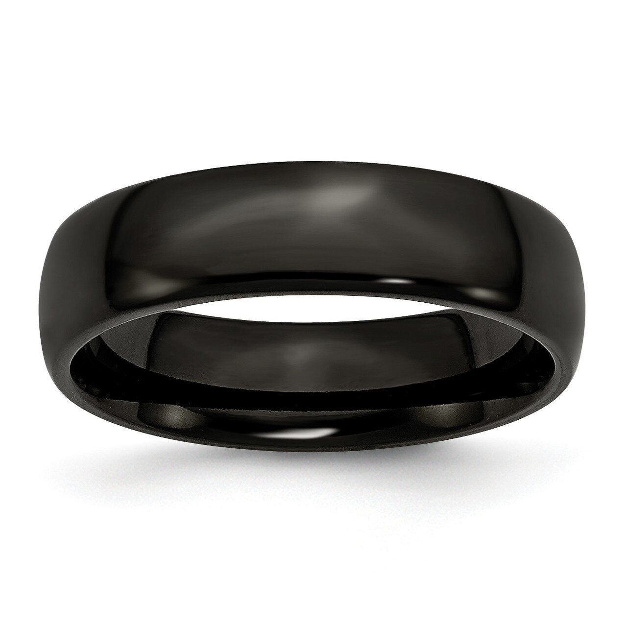 6mm Black Ip-Plated Polished Band Stainless Steel SR312-10.5