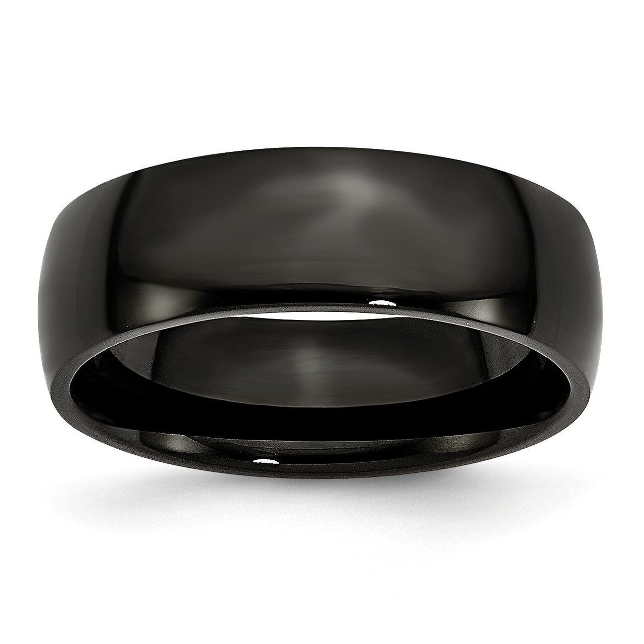 7mm Black Ip-Plated Polished Band Stainless Steel SR313-10.5
