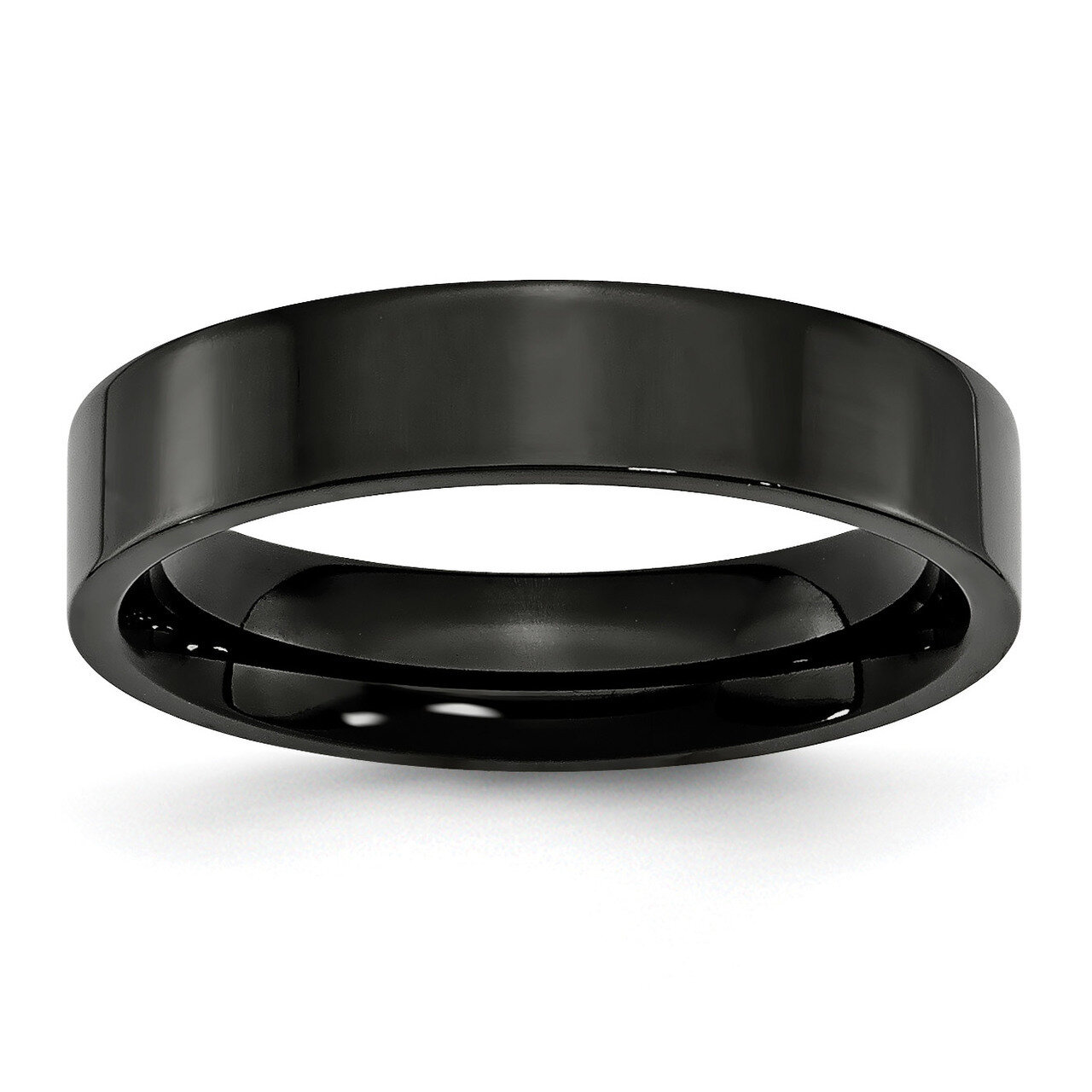 5mm Black Ip-Plated Polished Flat Band Stainless Steel SR325-10