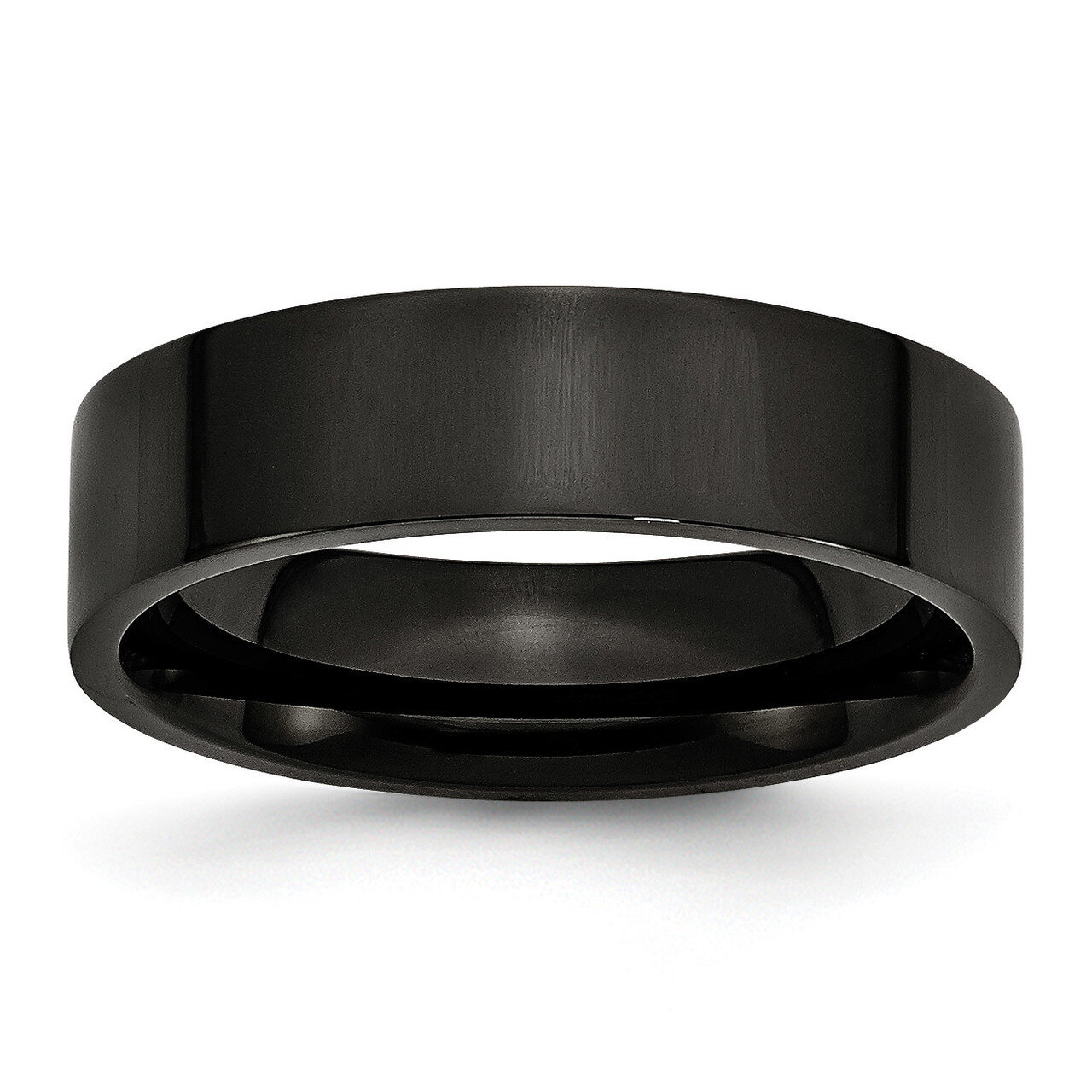 6mm Black Ip-Plated Polished Flat Band Stainless Steel SR326-10.5