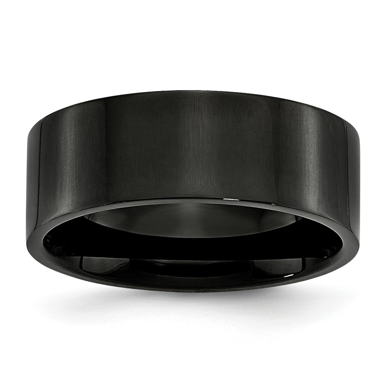 8mm Black Ip-Plated Polished Flat Band Stainless Steel SR327-10