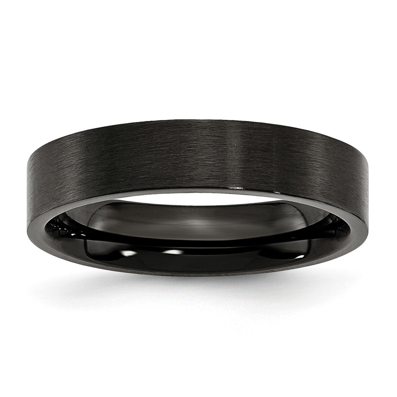 5mm Black Ip-Plated Brushed Flat Band Stainless Steel SR328-10