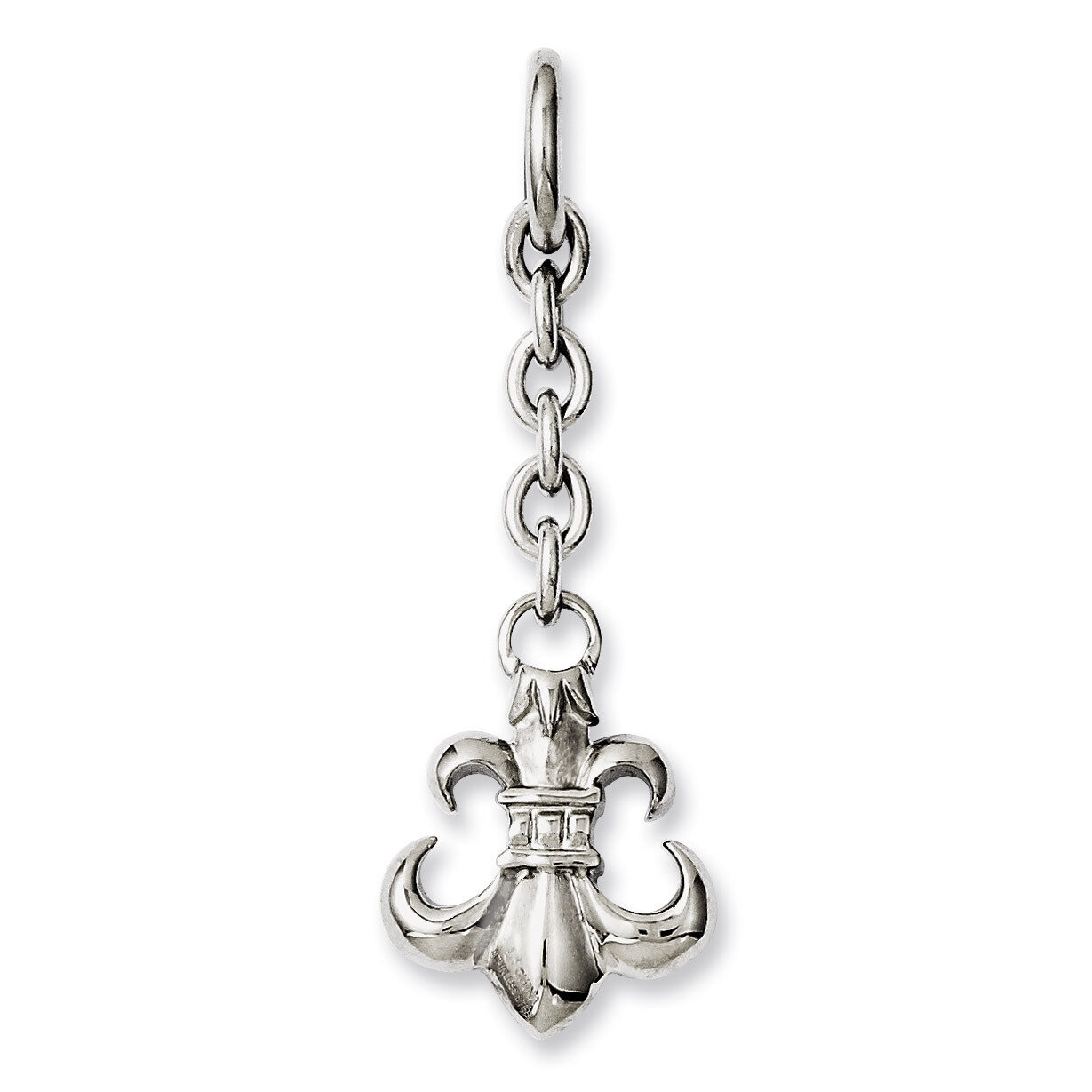 Fleur De Lis Interchangeable Charm Pendant Stainless Steel SRCH215