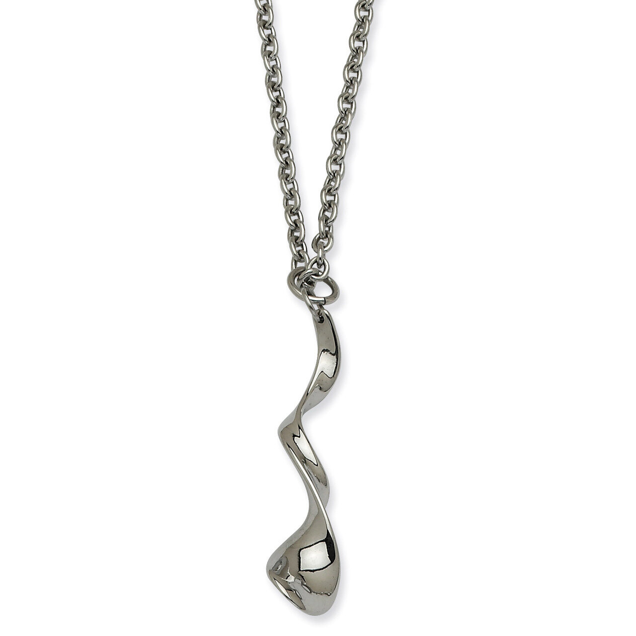 Fancy Swirl With 2 Inch Ext Necklace Stainless Steel SRN583-18
