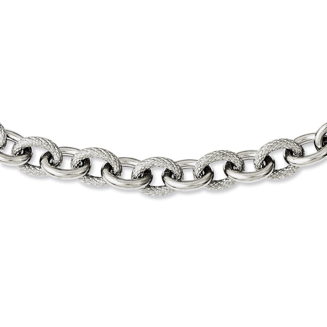 Textured & Polished 20 Inch Necklace Stainless Steel SRN966-20