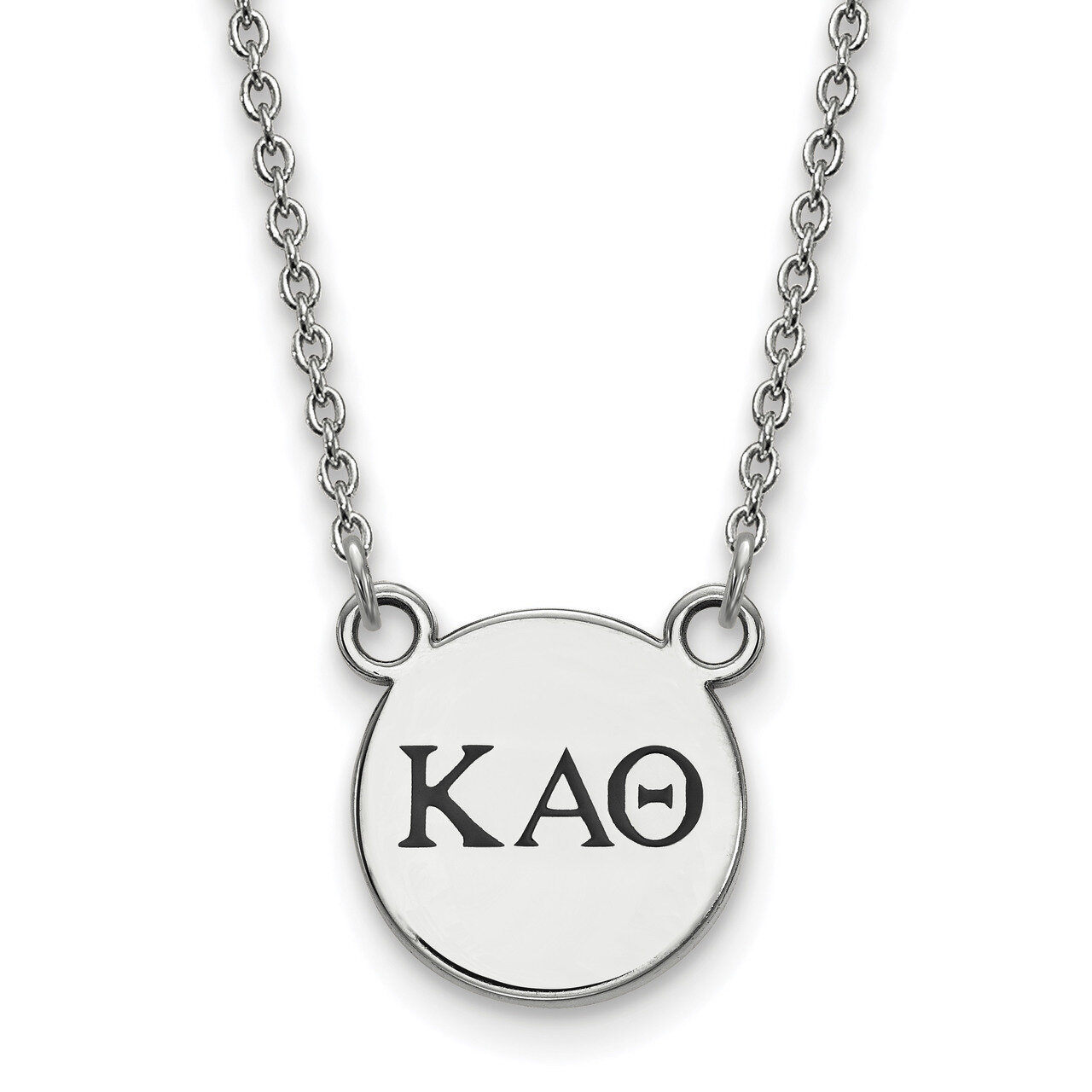 Kappa Alpha Theta Extra Small Enameled Pendant With 18 Inch Chain Sterling Silver SS027KAT-18