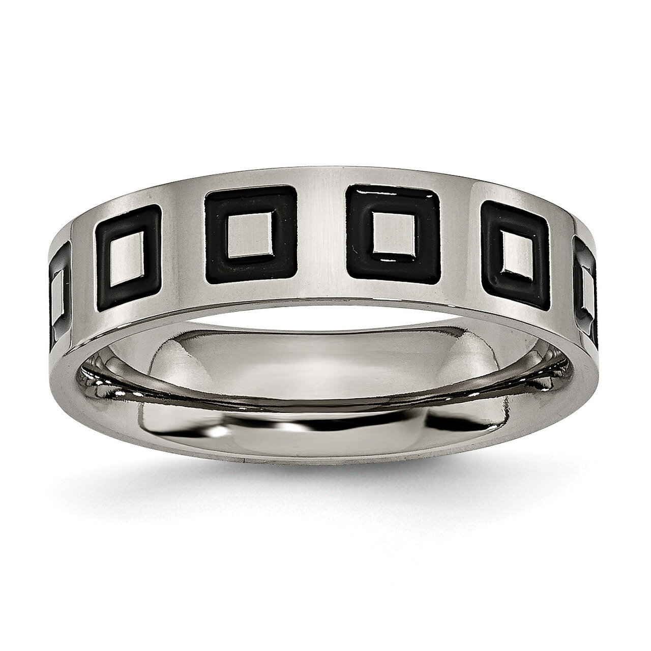 Enameled Flat 6mm Polished Band Titanium TB154-10